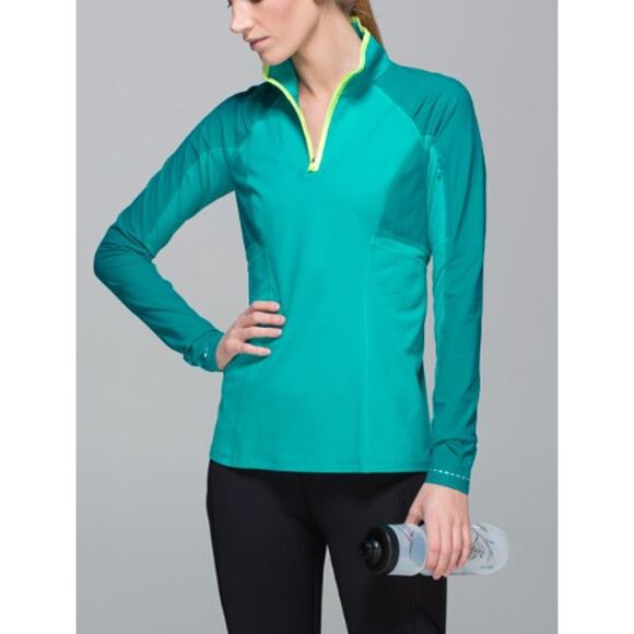 Lululemon Womens Teal Trail Bound 1/4 Zip Pullover Athletic Running Walking 4 - Picture 1 of 13